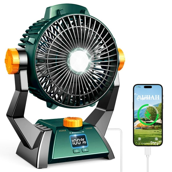 Ventilador de Camping Recargable AUIIAH X60 10000mAh con Luz LED