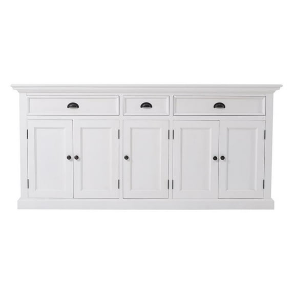 Bowery Hill Mahogany Wood Buffet in Classic White