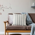 thumbnail image 2 of Ox Bay Eva 20" x 20" Blue/Ivory Striped Polyester Adult Decorative Throw Pillow, 2 of 9