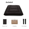 thumbnail image 4 of Zelladorra Japanese Floor Mattress, Futon Mattress with Portable Storage Bag, Roll Up Mattress Thick Tatami Mattress Suitable for Camping, Guest Room, Black, Full）, 4 of 8