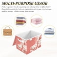 thumbnail image 7 of Foldable Fabric Storage Bin With Handle Collapsible Basket Box Storage With Lid Organizer Woodblock Print, 7 of 7