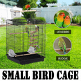 thumbnail image 2 of Alden Design 22.8"H Metal Open Top Cage Bird Cage with Play Top Stand, Black, 2 of 8