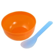 Unique Bargains Beauty Salon 2 in 1 DIY Facial Mask Mixing Stick Bowl Orange Blue