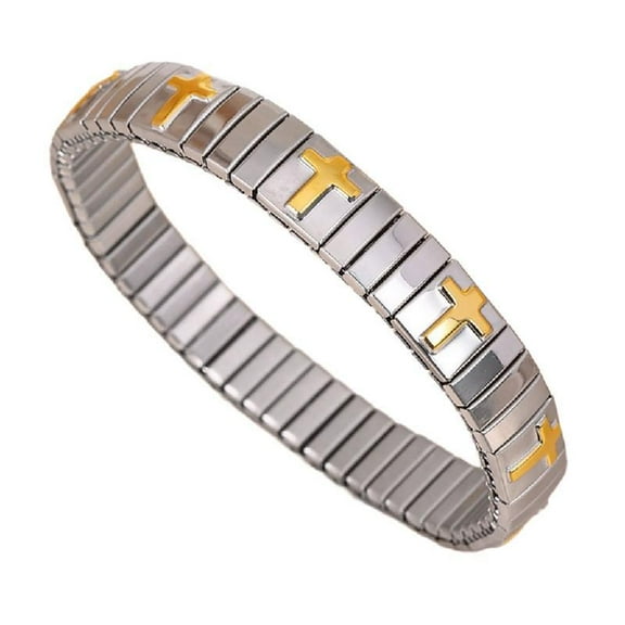 Versatile Stainless Steel Bracelet with Sparkling Embellishments for Gatherings