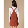 thumbnail image 4 of DARING DIVA Women's Adjustable Strap Pinafore Bib Corduroy Overalls Dress L Brick Red, 4 of 6