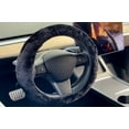 thumbnail image 2 of Natural Auto Sheepskin Steering Wheel Cover | Black, 2 of 5