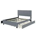 thumbnail image 5 of Velvet Upholstered Platform Bed with 2 Drawers and 1 Trundle Grey - Queen, 5 of 5
