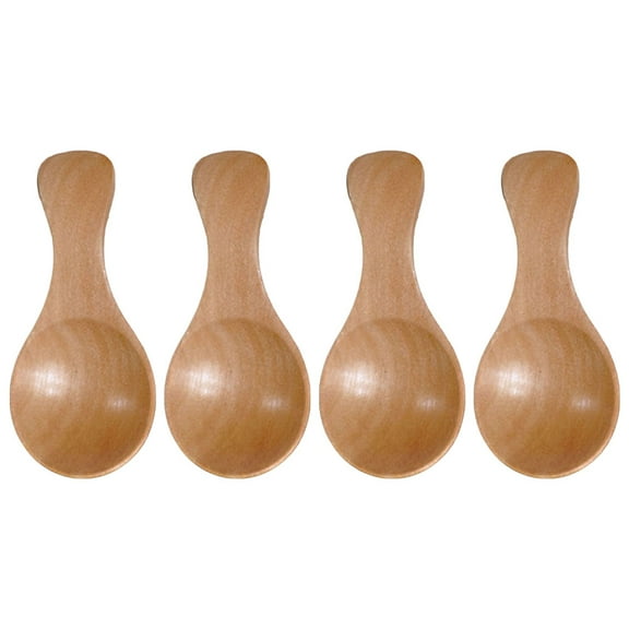 Sugar Scoop Short Handle Mini 8 Pcs Ice Cream Wooden Spoons for Crafts Tiny Bamboo Child