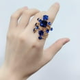 thumbnail image 2 of Big CZ Crystal Statement Wedding Ring for Women Birthstone Cubic Zirconia Balls Fashion Spring Gemstone Open Band Wrap Birthday Valentine's Day Cocktail Party Rings Dainty Jewelry Gifts, 2 of 12