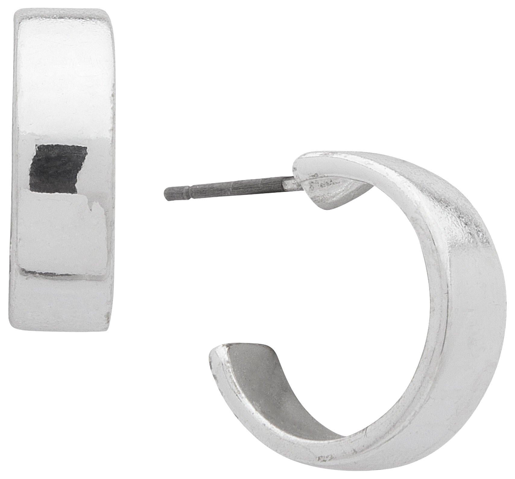 Chaps Silver Tone C Hoop Earring