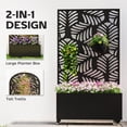 thumbnail image 4 of Outsunny Metal Planter Box with Trellis, 63" Leaf Cut-Out Privacy Planter, 4 of 10