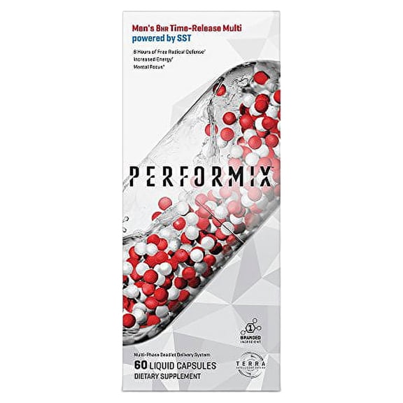 PERFORMIX Men's 8HR Time-Release Multi Powered by SST, Performance Multivitamin with SST, Free Radical Defense, Energy, Mental Focus- 60 Capsules