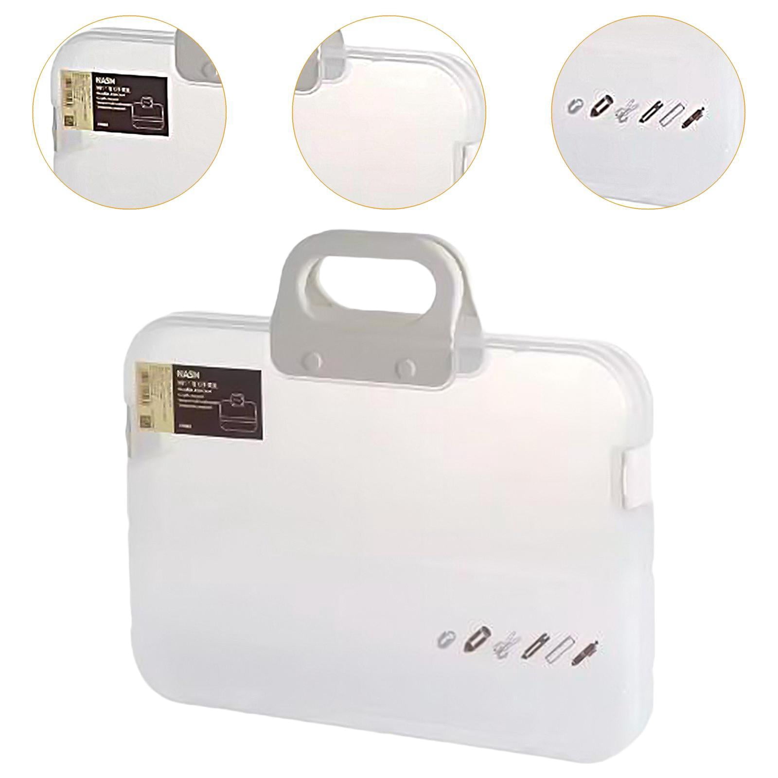MAGIDEAL Portable files Organizer A4 Document Box Multipurpose Accessories with Snaps Transparent