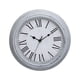 thumbnail image 1 of Reloj de pared vintage decorativo silencioso con números romanos grandes de 12 pulgadas Gris, 1 of 9