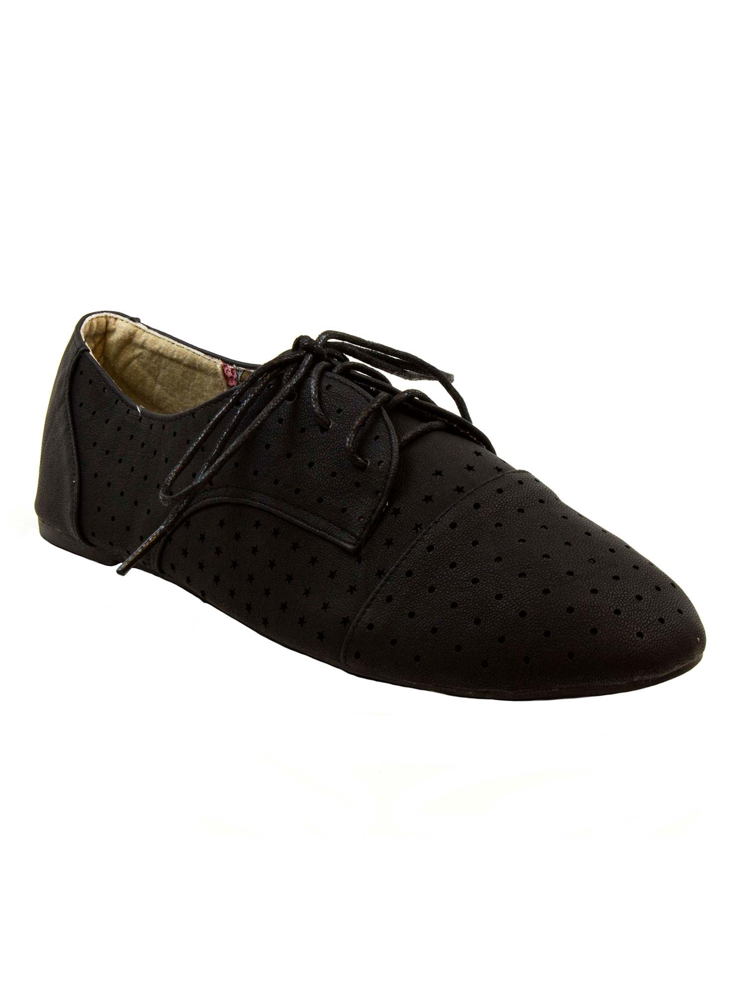 women's perforated oxford shoes