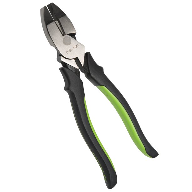 Greenlee Textron 015109M 9" Black/Green Molded Side Cutting Pliers