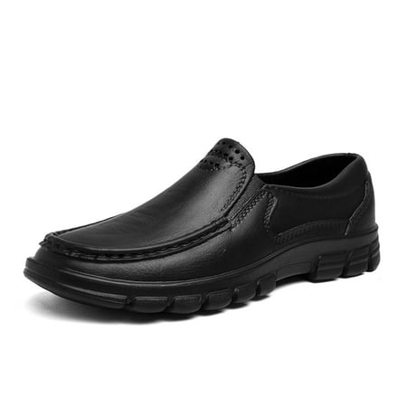 

Lopsie Slip Resistant Work Shoes for Men Leather Chef Shoes Men s Loafers & Slip-ons