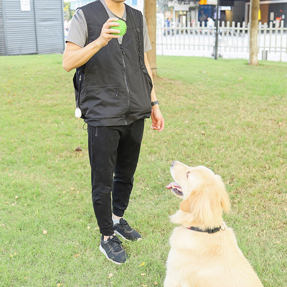 LIOOBO  Dog Handler Vest, Black Polyester and Mesh, Adjustable Waist, Comfortable and Durable