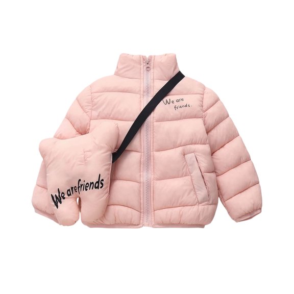 Abcomgle Girls Winter Jackets 10-12 Winter Stand Collar Puffer Jacket Kids Warm Lightweight Toddler Puffer Coat Quilted Boys' Outerwear Jackets & Coats