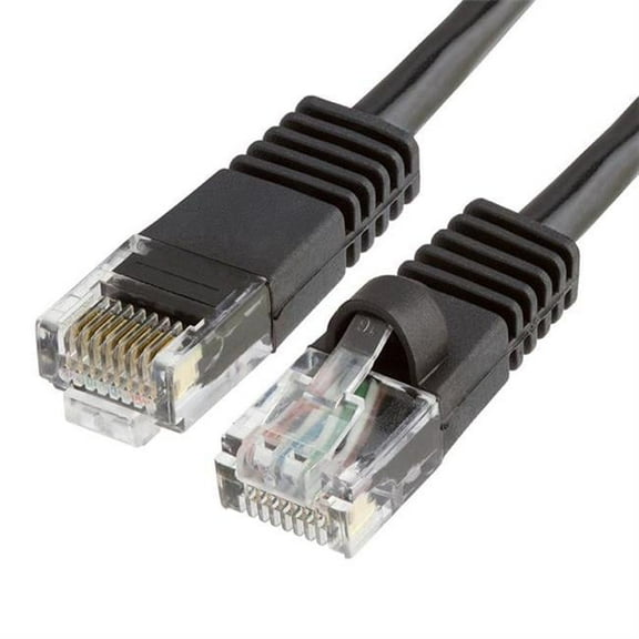 350 MHz RJ45 Cat5e Ethernet Network Patch Cable - 1.5 ft. - Black