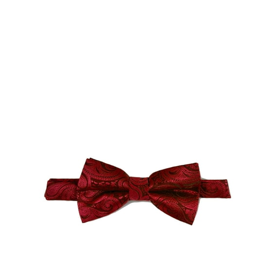 Burgundy Red Paisley Bow Tie
