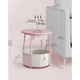 thumbnail image 3 of VASAGLE LILEA Collection - Side Table with Charging Station, Round End Table with Fabric Basket, Nightstand with USB Ports, for Living Room, Bedroom, Modern, Jelly Pink and Cream White, 3 of 6