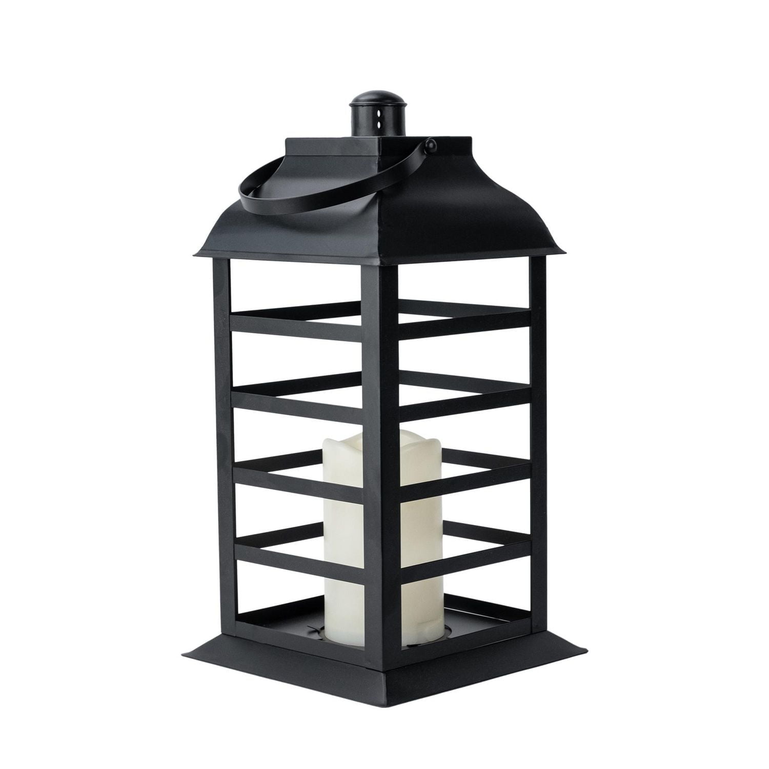 Hometrends Lanterne en métal à lamelles de 13,9 pouces