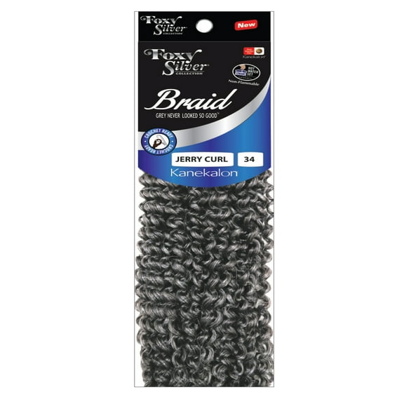 Foxy Silver (Foxy Braid - Jerry Curl 12 Inch - 1 Pack) - Synthetic Crochet Braiding Hair in 51