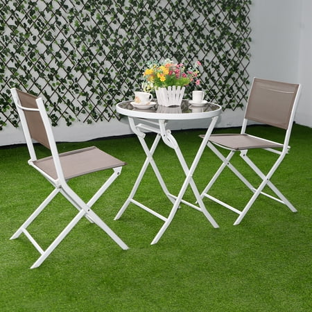 Garden Furniture Steel costway 3 pc brown bistro set outdoor garden table chairspatio Garden Furniture Steel costway 3 pc brown bistro set outdoor garden table chairspatio