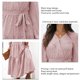 thumbnail image 5 of Vestido Maxi De Manga Larga Abullonada, Estampado Floral, Manga Larga, Cuello En V, Vestido Maxi Con Lazo En La Cintura, Dobladillo Con Volantes, Largo Hasta El Tobillo Para ANGGREK Rosa M, 5 of 6