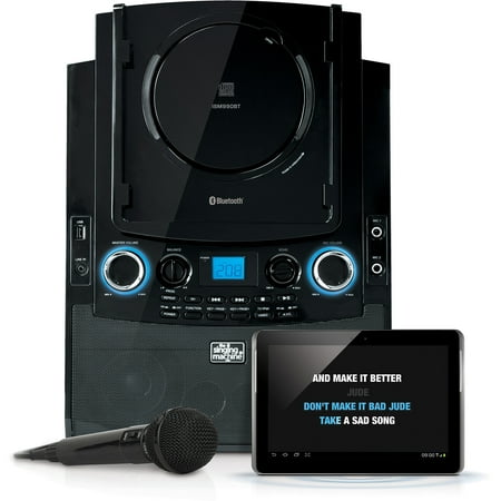 Singing Machine Bluetooth Mobile Karaoke System with Resting Tablet Cradle, Microphone, and Free Karaoke App