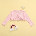 thumbnail image 3 of Sunisery Toddlers Infant Baby Girls Knitted Cardigan Lace Long Sleeve Outwear Casual Solid Color Tops Pink 1-2 Years, 3 of 9