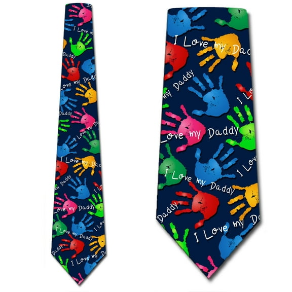 Father Neckties Mens Father's Day Ties I Love My Daddy Neck Tie by Three Rooker