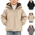 thumbnail image 2 of Posijego 2-9 Years Boys Fleece Lined Coats Warm Fall Winter Outerwear Long Sleeve Hooded Jackets Coats with Pockets, 2 of 3