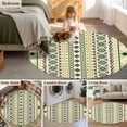 thumbnail image 5 of Round Rug 5Ft Washable Non-Slip, Beige Green Boho Circle Area Rugs for Living Room Bedroom, Vintage Ethnic Tribe Abstract Art Indoor Floor Mats Carpet Runner for Home Decor Aesthetic, 5 of 8