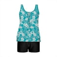 thumbnail image 5 of Womens Tankini Plus Size Women's Tankini Bathing Suits Conservative One Piece Sleeveless Swim Tank Top with Shorts Ladies Floral Print Sport Swimwear, 5 of 7