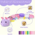 thumbnail image 2 of TYMZDYN Baby Musical Stuffed Toys 0-6 Months,Plush Caterpillar Toys with Built-in Music,BB Squeaks,Crinkle and Rattle,Baby Toys 6-12 Month,Baby Soft Tummy Time Toys for Girls(Purple), 2 of 6