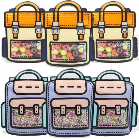 30 Pack Cartoon Backpack Goodie Bags Clear Gift Candy Bags For Home Party Favor Birthday Bag