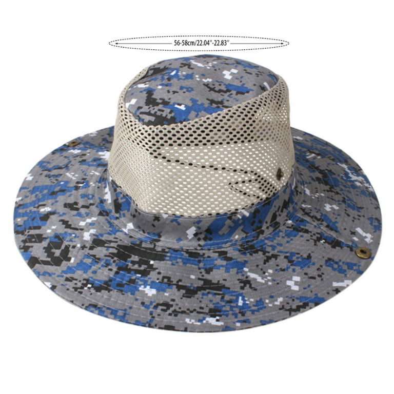 Summer Fishing Sunshade Hat Outdoor Camouflage Breathable Sandal Hat  Western Cowboy Sunshade Hat Net Hat
