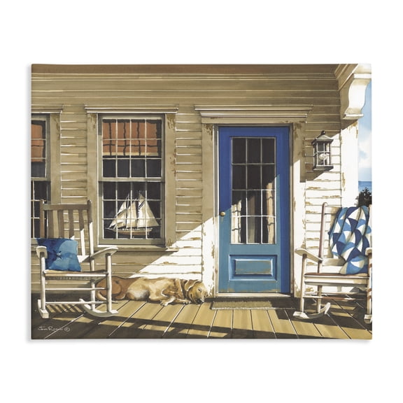Stupell Industries Cottage Front Porch Gathering Canvas Art, 20 x 16, by John Rossini