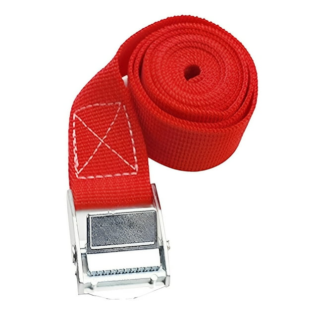 Destyer Sangle de Laisse Attache à Cliquet Corde de Cargo Multicolore Résistance à l'Usure Design Épaissi Accessoires Ménagers Lanière de Remorque Rouge 50mm*5 Mètres