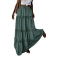thumbnail image 5 of TaTaai Women's Boho High Waist Maxi Skirt with A-Line Silhouette, Ruffle Tiered Detail, Elastic Waistband, and Side Pockets Gift, 5 of 9