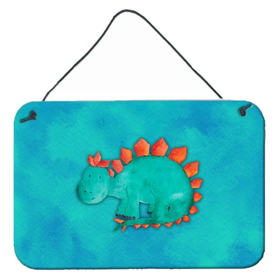 Carolines Treasures BB7399DS812 Stegosaurus Watercolor Wall or Door Hanging Prints  8x12 multicolor