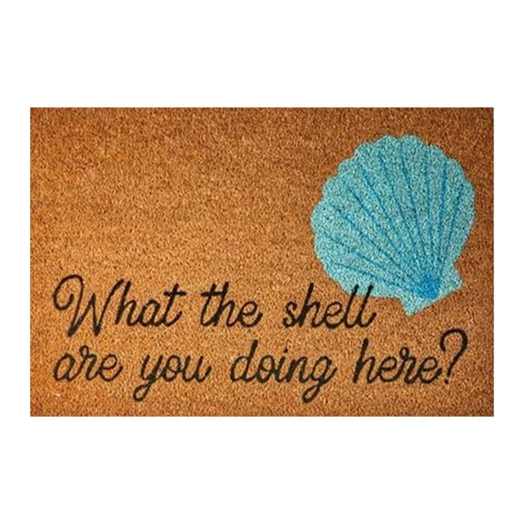 Summer Blue What The Shhell Doormat What The Are You Doing Here Funny Cute Doormat Door Mat Welcome Doormat Funny Doormat Home Door Mat 23.6x15.8in home decor
