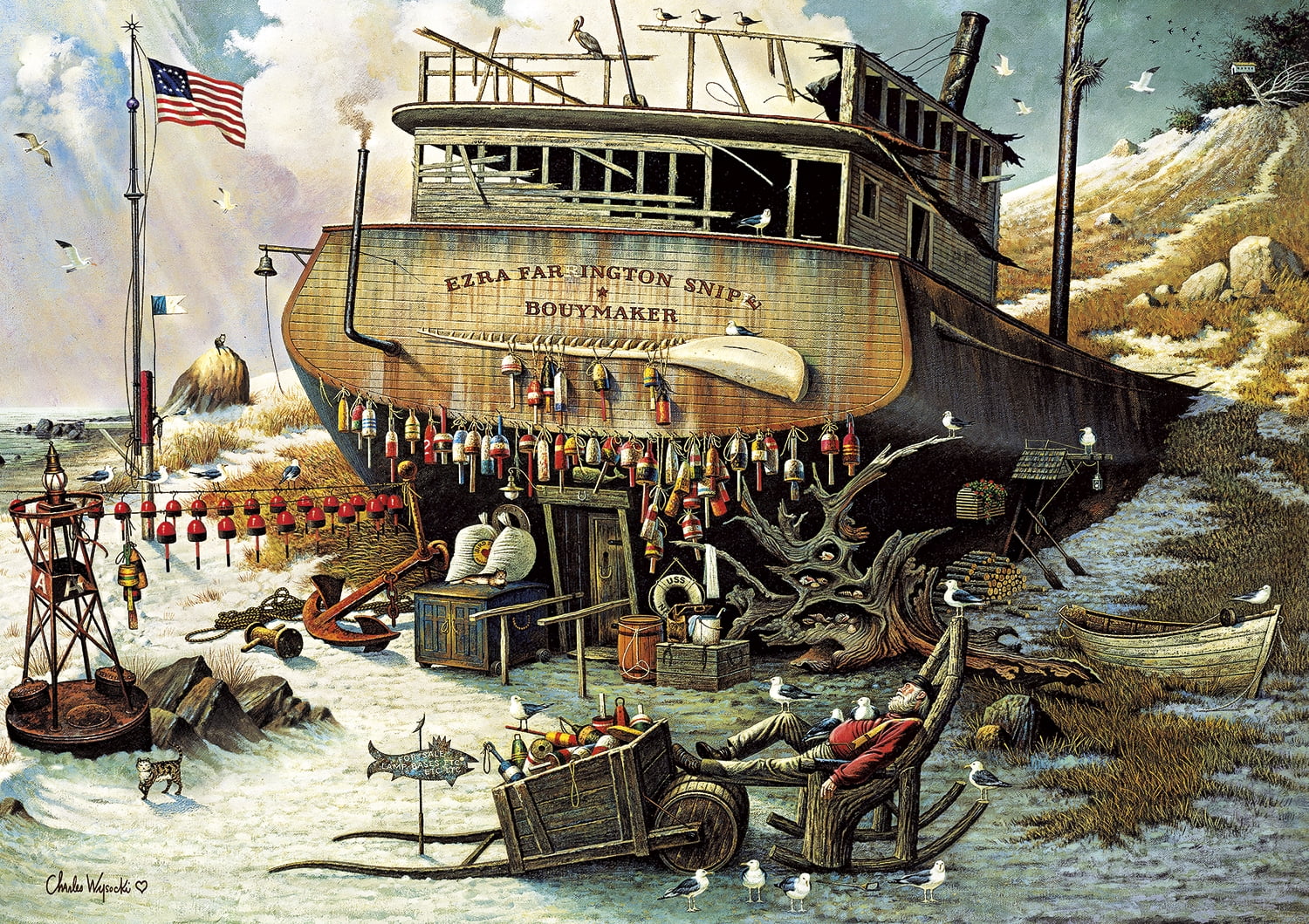Buffalo Games Charles Wysocki Where The Buoys Are, 300 Piece