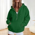 thumbnail image 2 of Daznico Women's Half Zip Hoodie Sweatshirt Oversized Long Sleeve with Kangaroo Pocket Soft Lightweight Athleisure Top for Wear,XL, 2 of 4