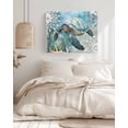thumbnail image 3 of Sea Turtle Coastal Wall Art for Living Room,Canvas Picture Wall Decor for Bathroom Bedroom,Summer Beach Teal Coral Starfish Painting Artwork for Office Kitchen Hallway Dining Room Home Decor 12"x16", 3 of 8