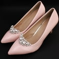 thumbnail image 2 of Elegant Crystal Shoe Clips with Rhinestone Flowers for DIY Use Silver alloy 1 Pair, 2 of 10