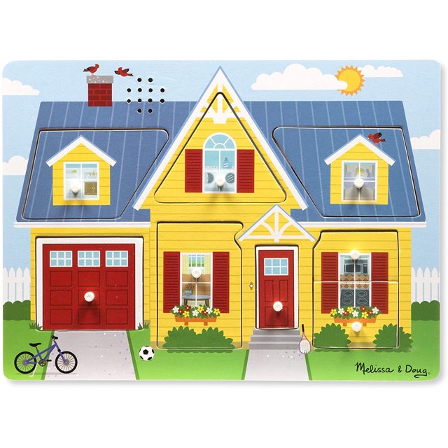 Puzle Melissa & Doug Around the House Sound Wooden, 8 piezas