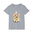 thumbnail image 3 of Aloohaidyvio Easter Egg Hunt Outfit Girls' Easter Sunday Best Tee, Vintage Cross Print Cotton Blouse for Family Photos 9 Years, 3 of 4